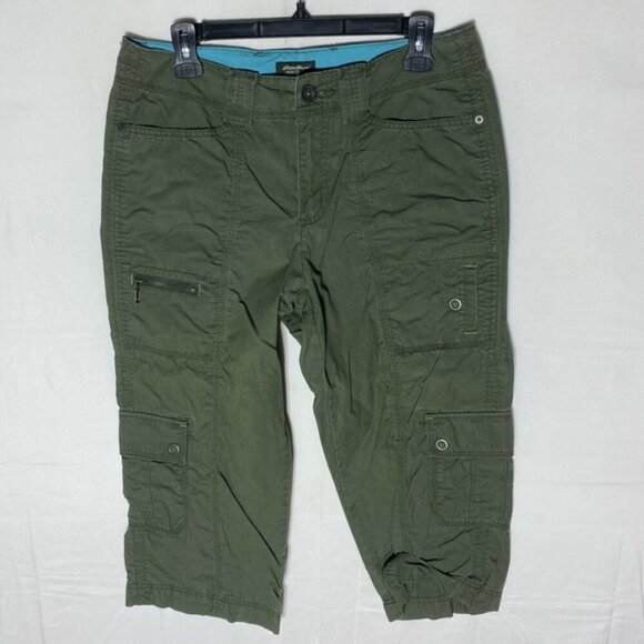 Eddie Bauer Mercer Fit Green Cargo Capri Pants 8 - Picture 16 of 16